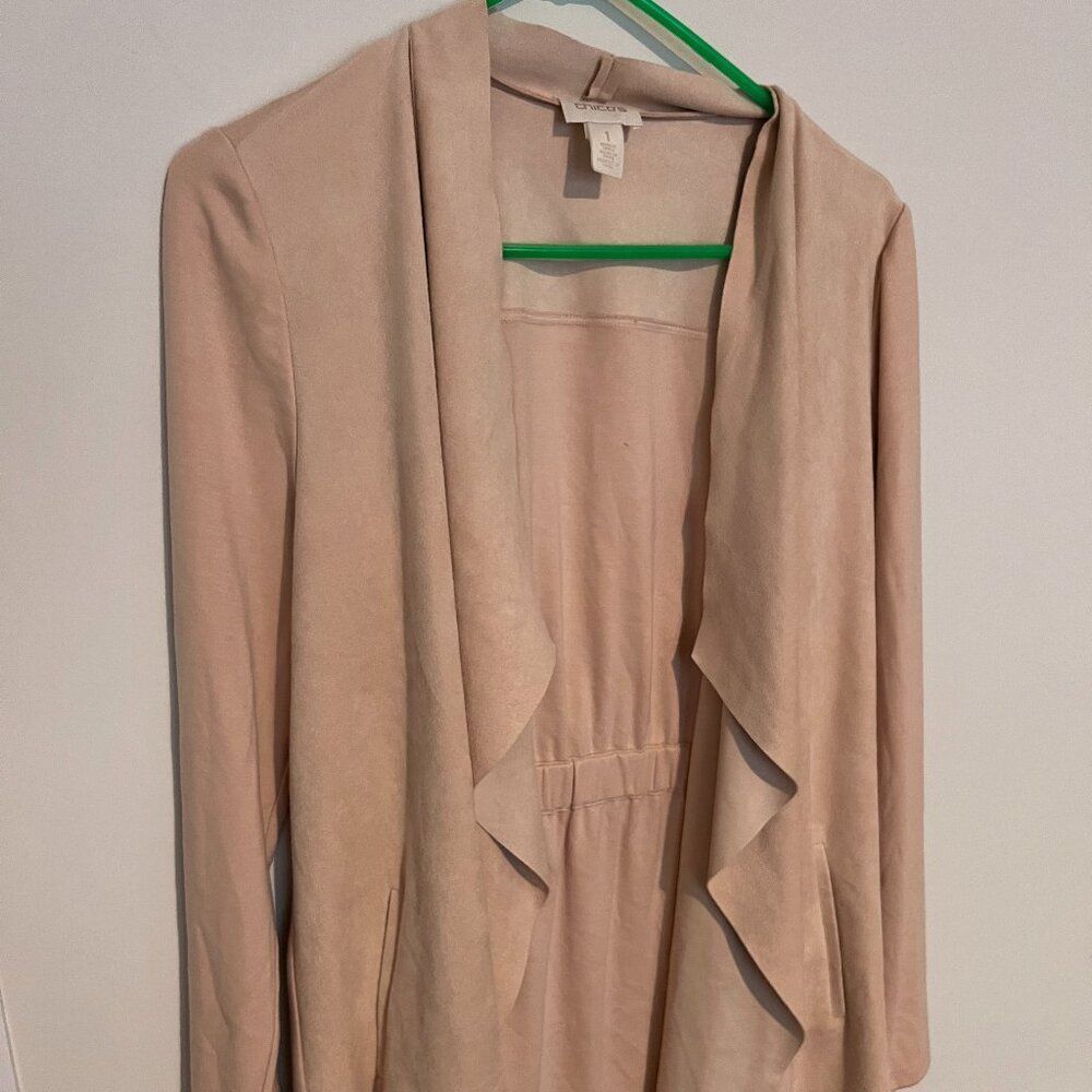 Chicos size 1 suede like cardigan